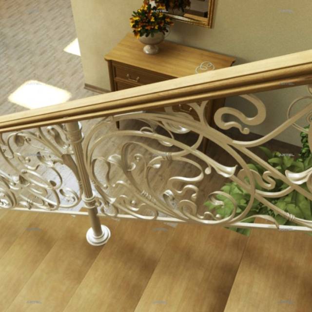 Кованое лестничное ограждение модерн