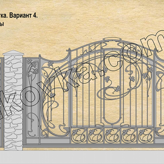 Фото 12 - 21 Проект кованых откатных ворот Проект кованых откатных ворот Романков, Киевская область